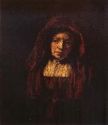 REMBRANDT Harmenszoon van Rijn Portrait of an Old Woman USA oil painting artist